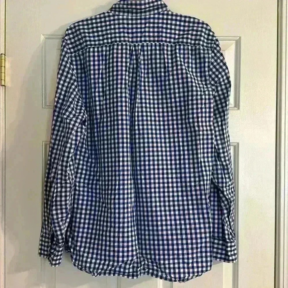 EUC Mens Gap Slim Fit Royal Blue/White Gingham Button Down, Size L - Picture 3 of 3